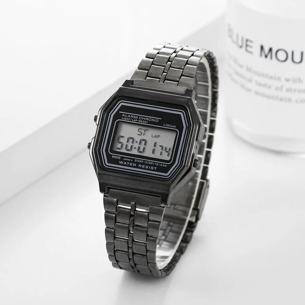 Montre LED Vintage Militaire Unisexe Noire