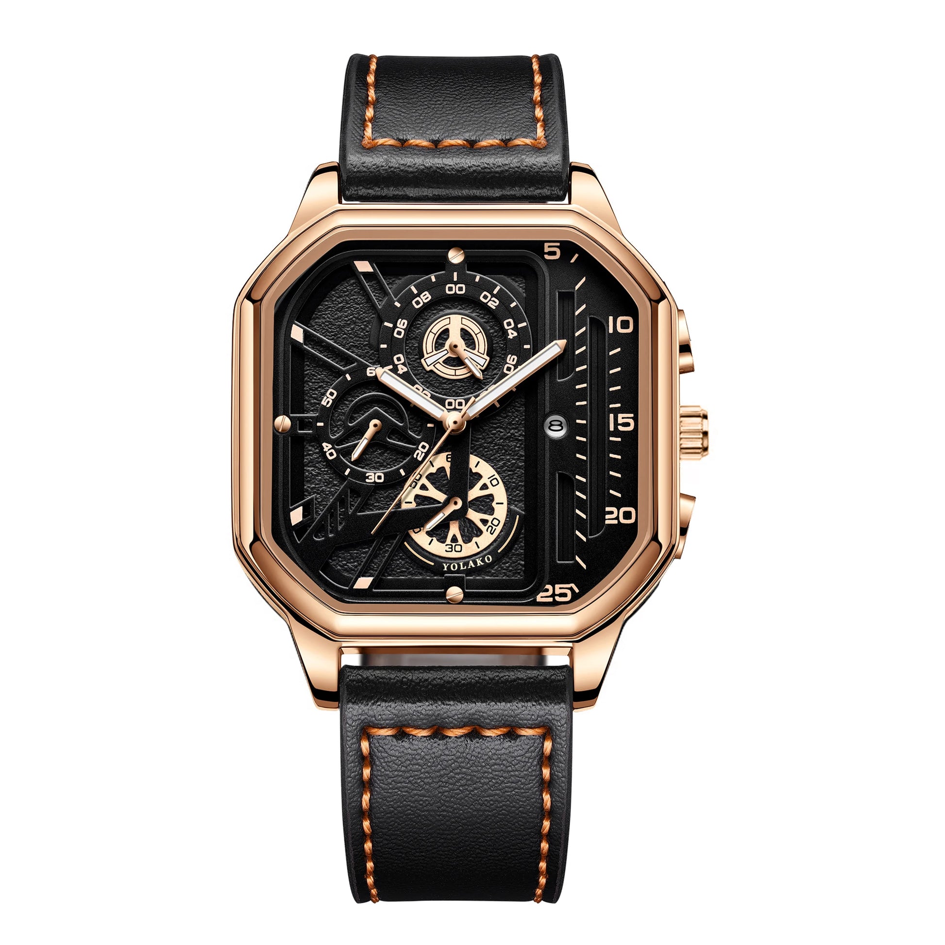 Montre Carrée Luxe Homme Cuir PU