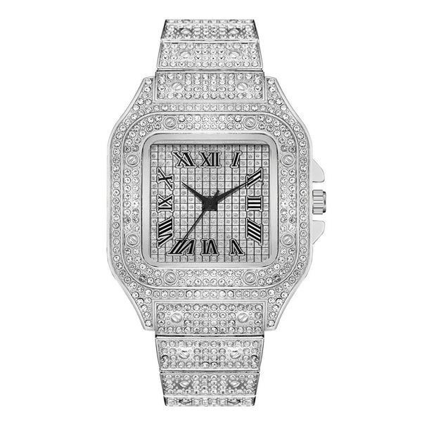 Montre Homme Carrée Luxe Acier Inoxydable