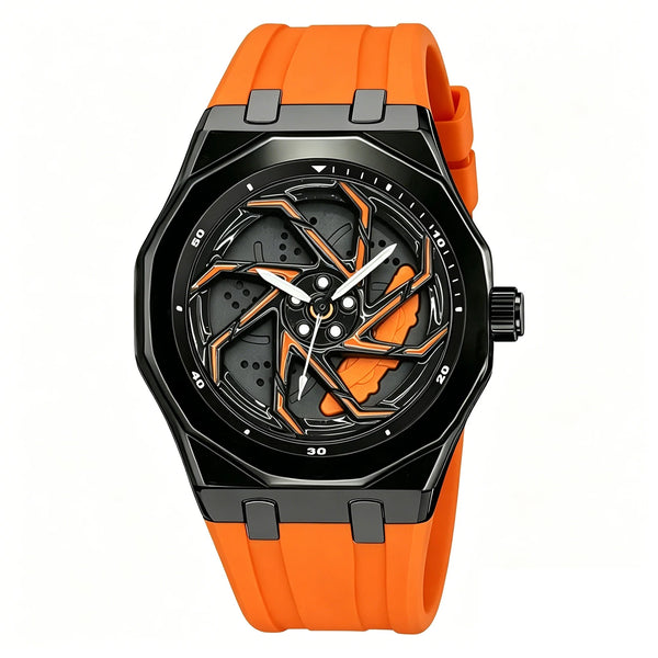 Montre Homme Roue Voiture Rotative Quartz