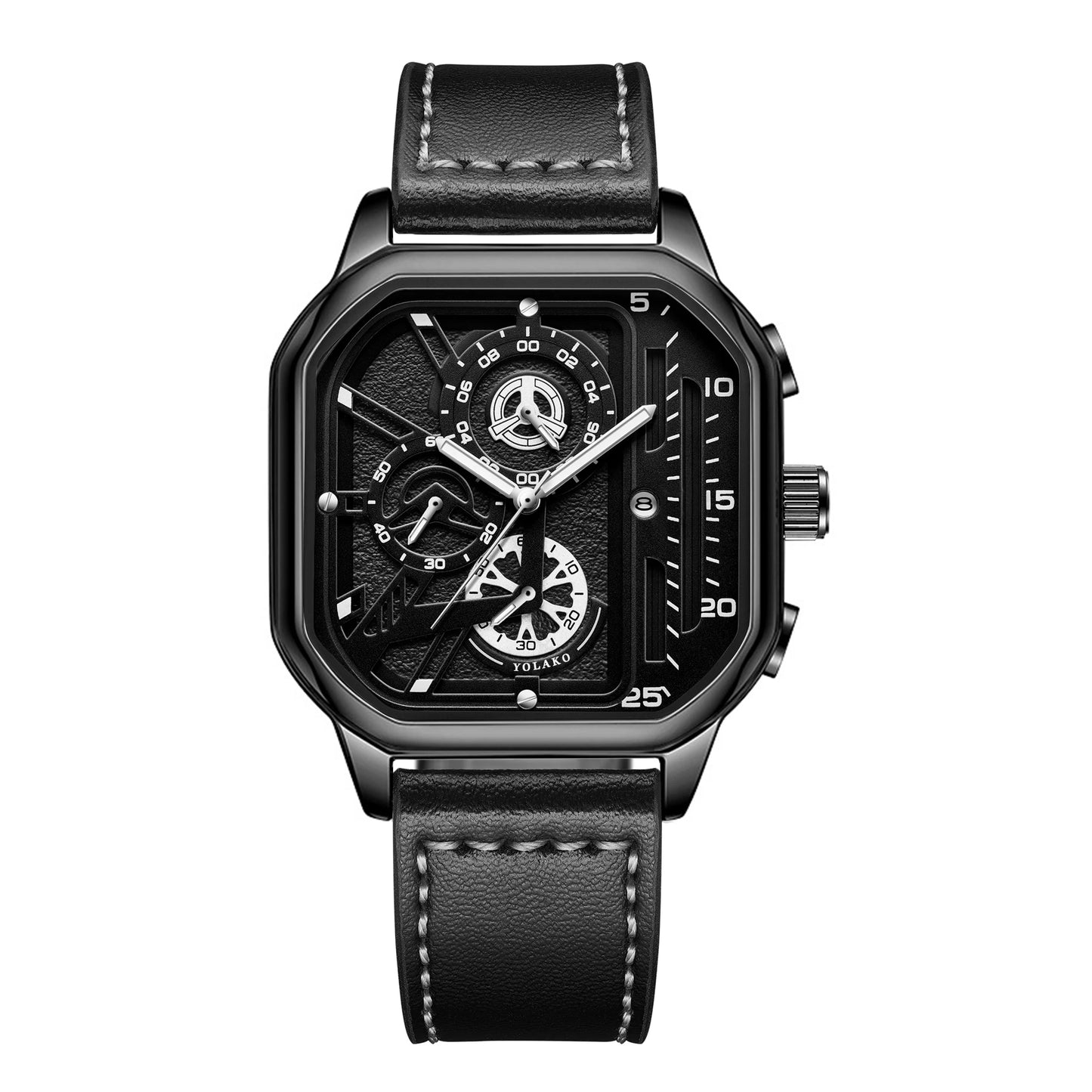 Montre Carrée Luxe Homme Cuir PU