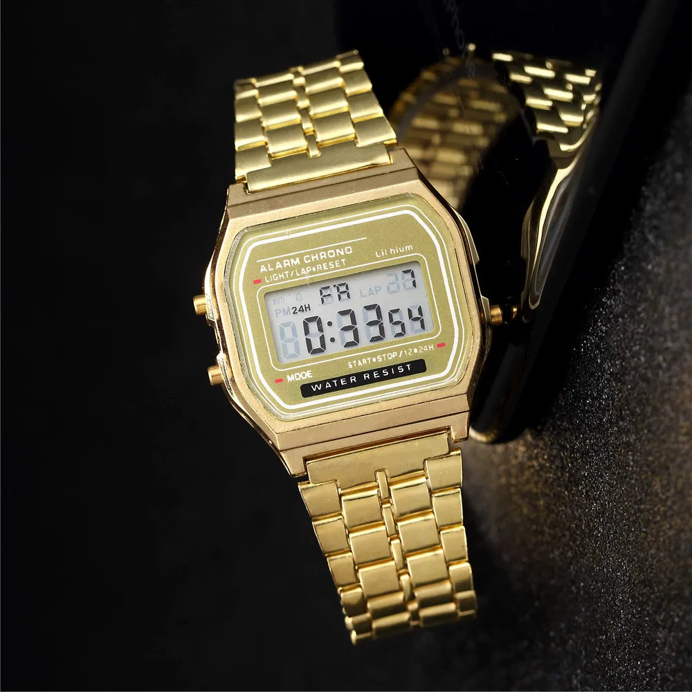 Montre LED Or Rose Femme - Silicone Chic