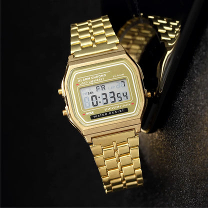 Montre LED Or Rose Femme - Silicone Chic