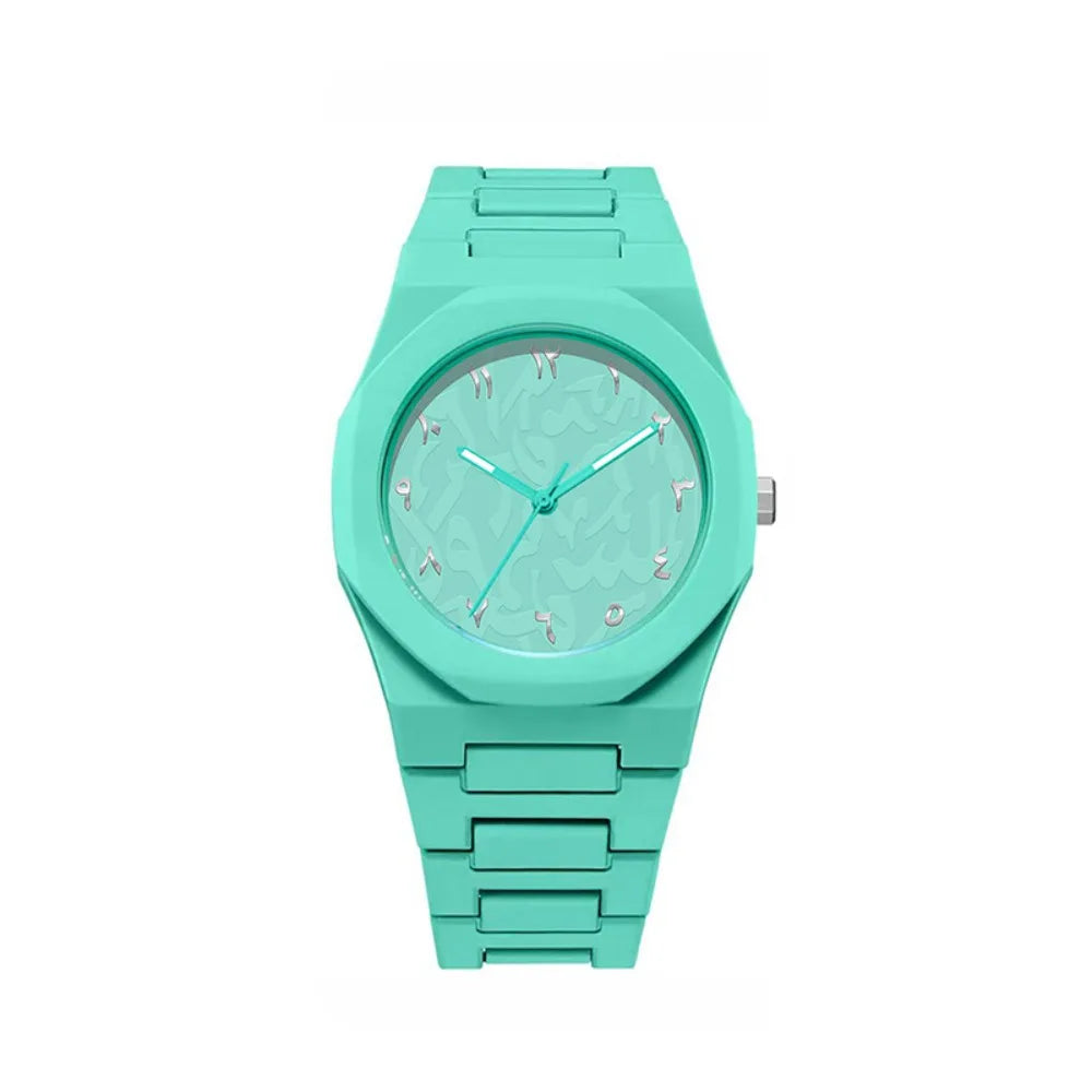 Montre Étanche Design Arabe Vert