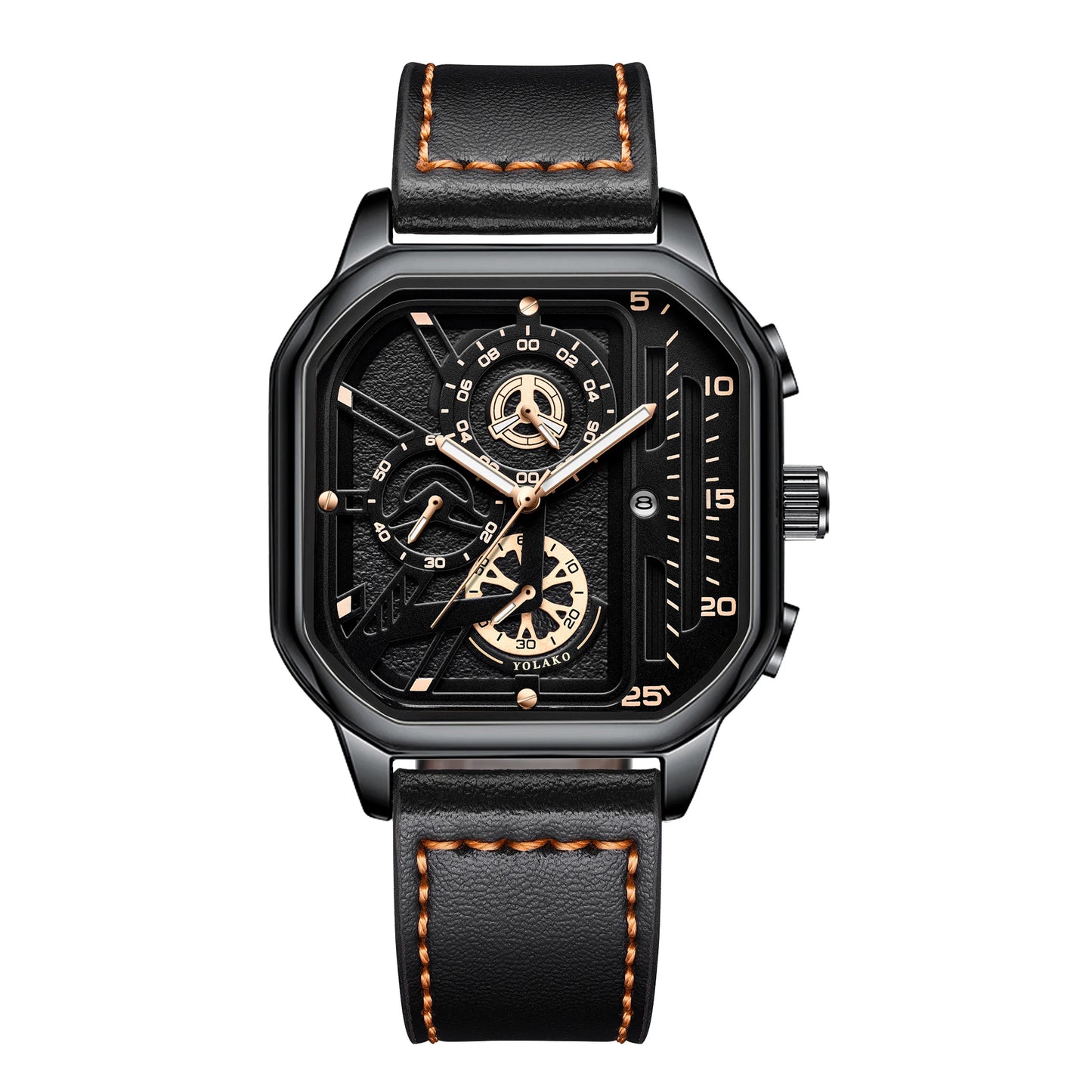 Montre Carrée Luxe Homme Cuir PU