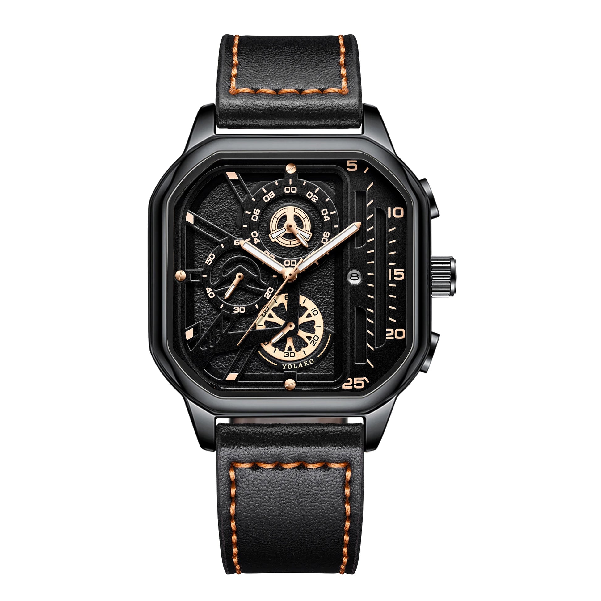 Montre Carrée Luxe Homme Cuir PU
