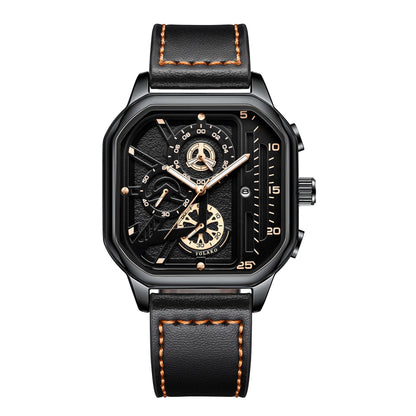 Montre Carrée Luxe Homme Cuir PU