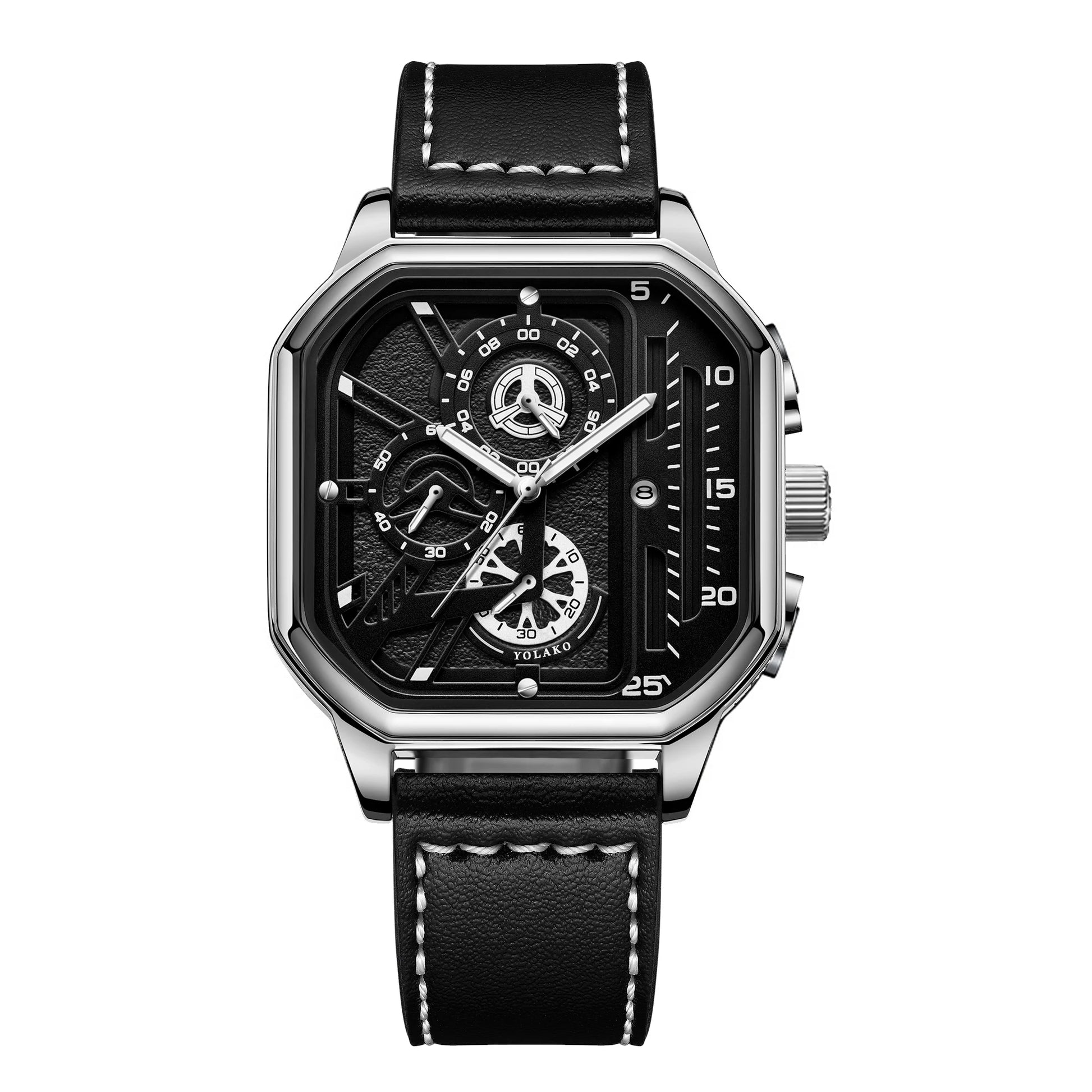 Montre Carrée Luxe Homme Cuir PU