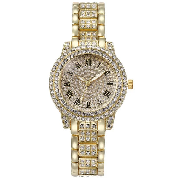 Montre Femme Bracelet Or Strass Cristal Zircon