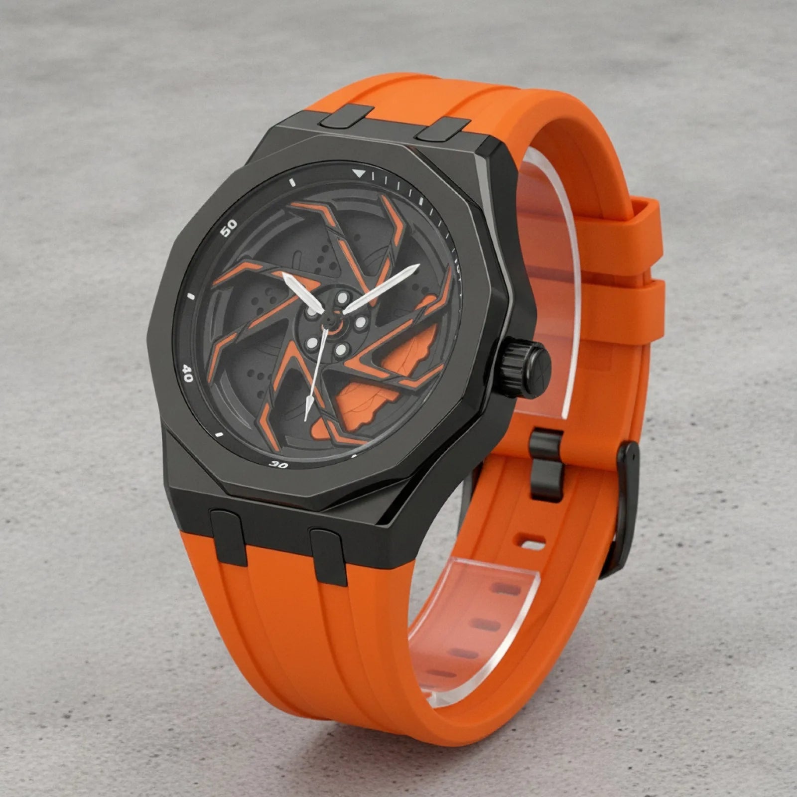 Montre Homme Roue Voiture Rotative Quartz