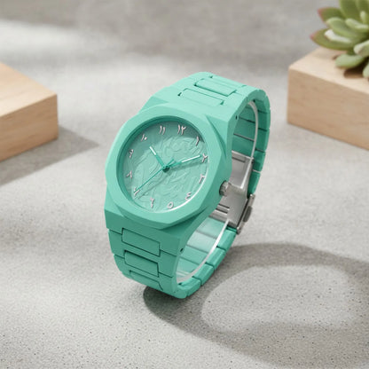 Montre Étanche Design Arabe Vert