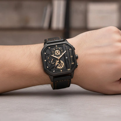 Montre Carrée Luxe Homme Cuir PU