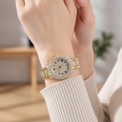 Montre Femme Bracelet Or Strass Cristal Zircon