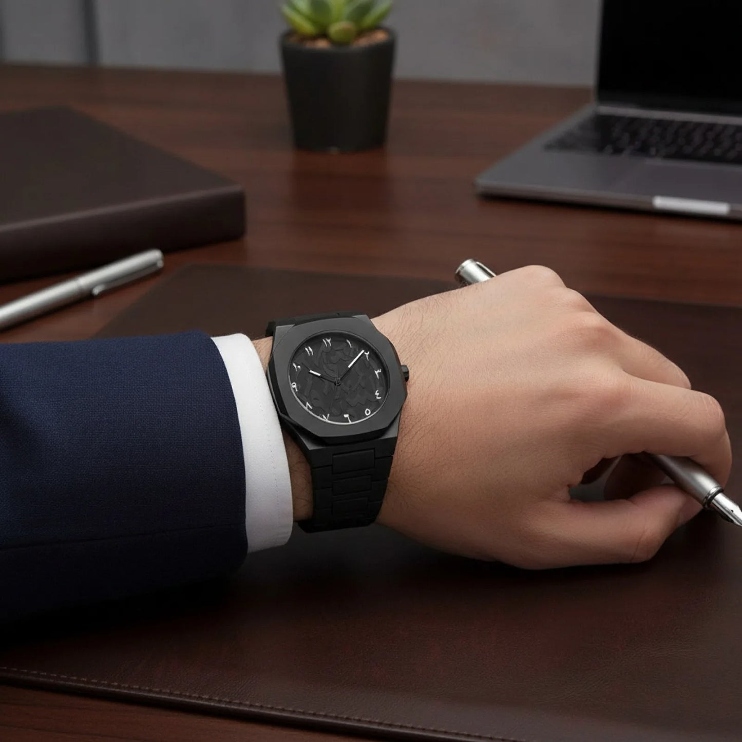 Montre Élégante Cadran Arabe Noir