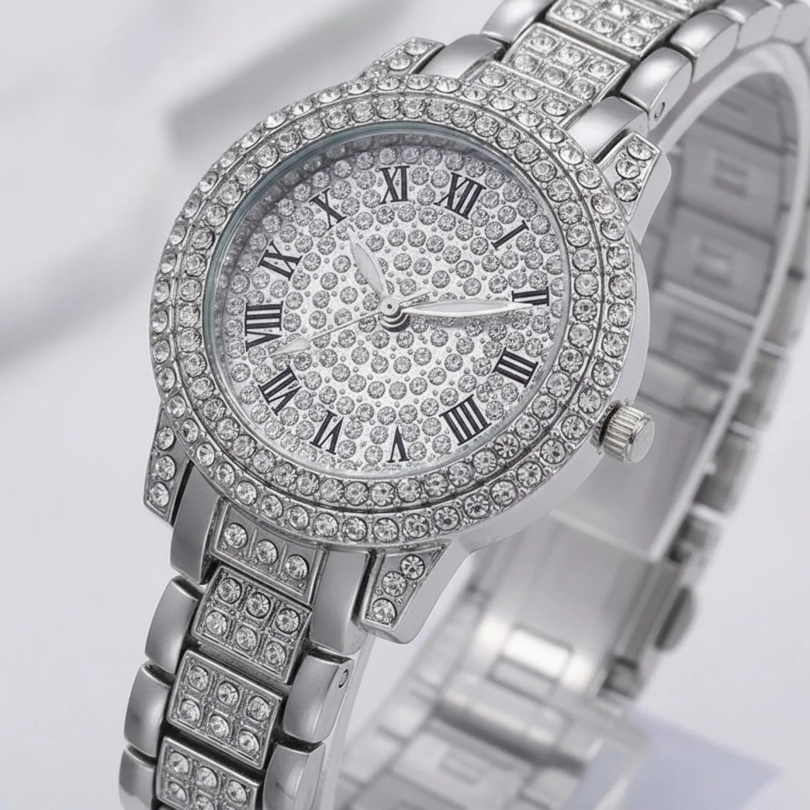 Montre Femme Argentée Cristal Zircon