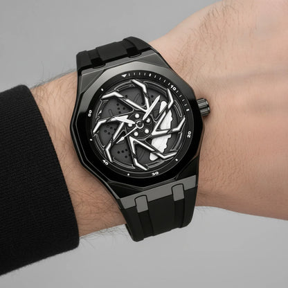 Montre Homme Design Roue Auto Quartz Étanche