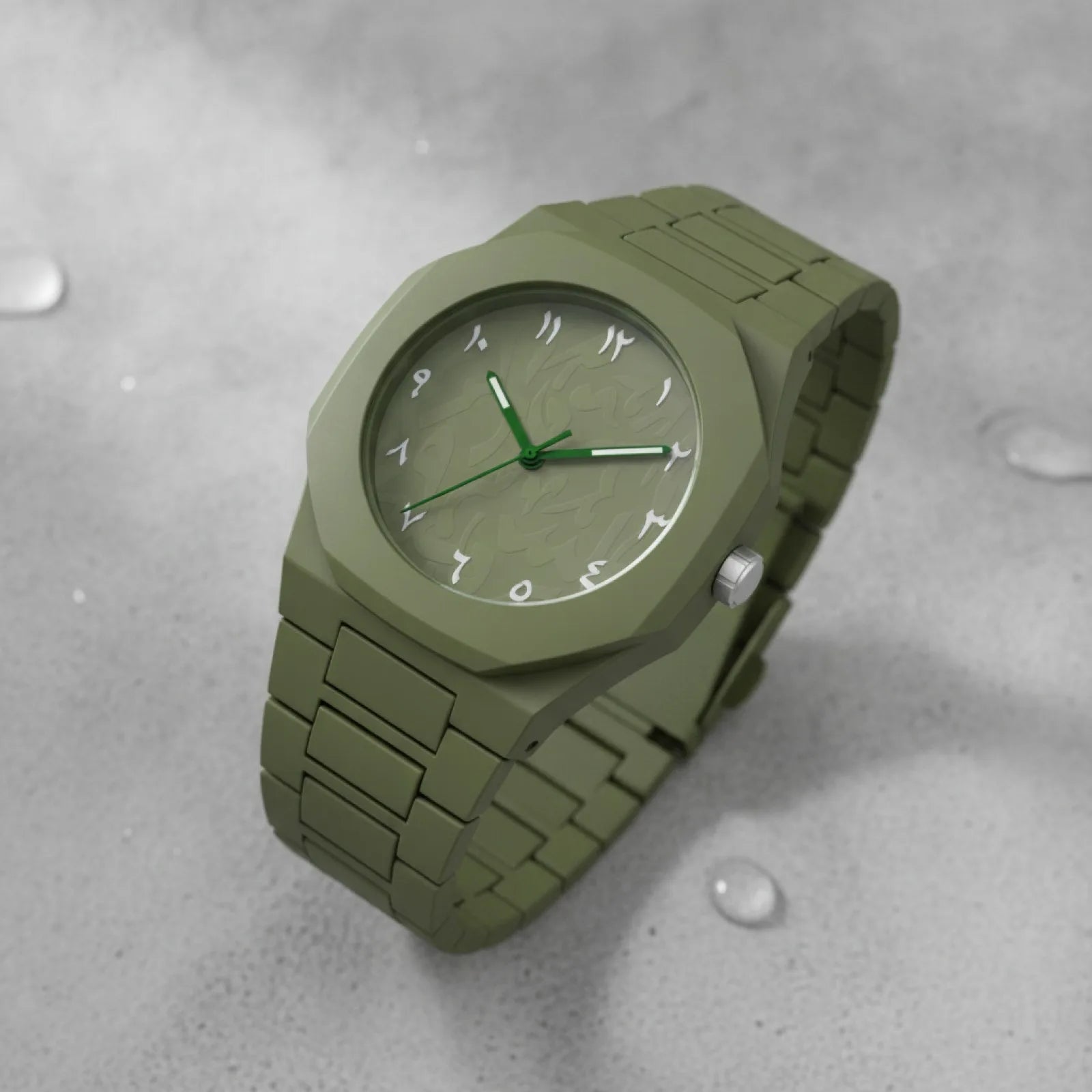 Montre Arabe Vert Foncé Étanche