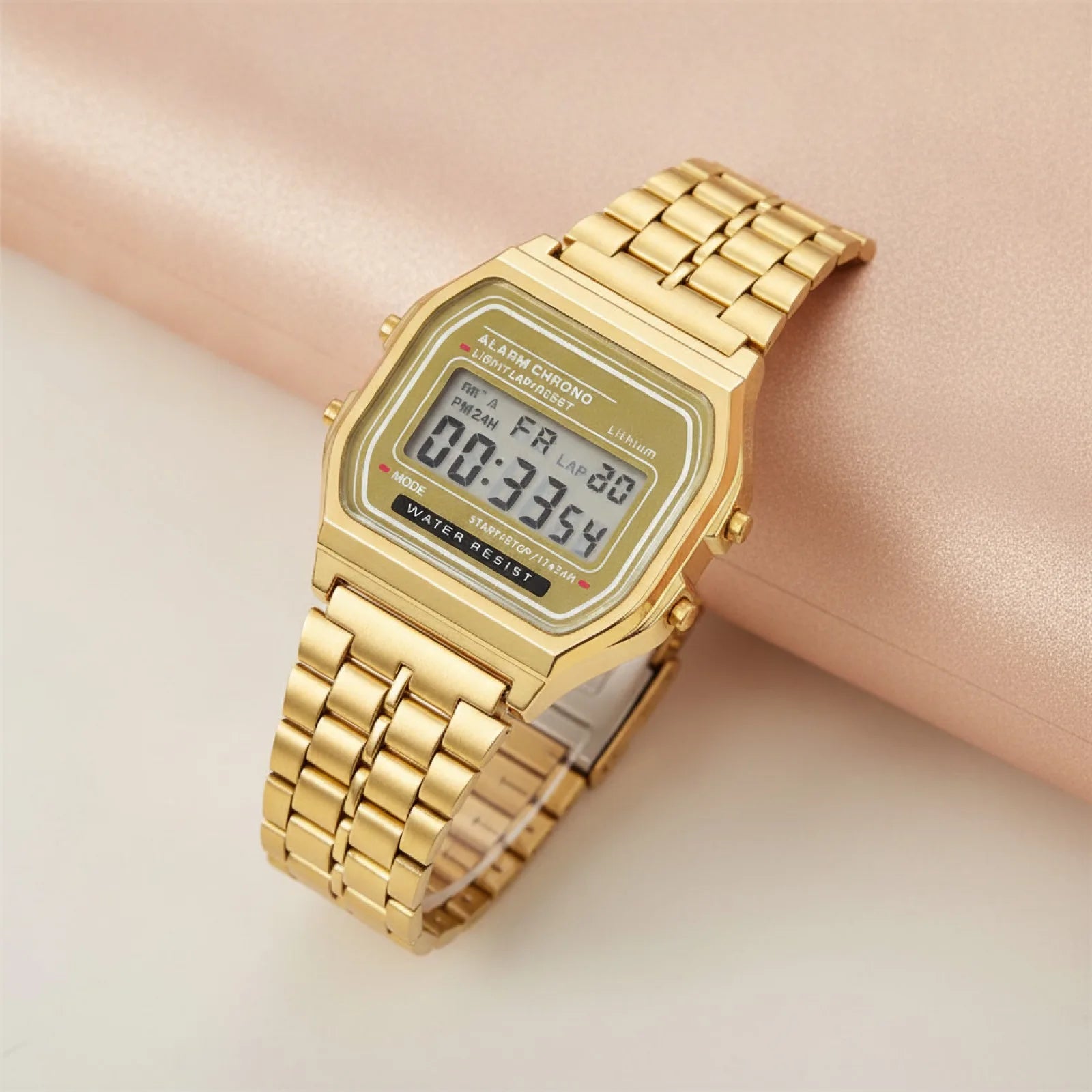 Montre LED Or Rose Femme - Silicone Chic