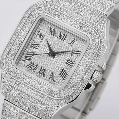 Montre Homme Carrée Luxe Acier Inoxydable