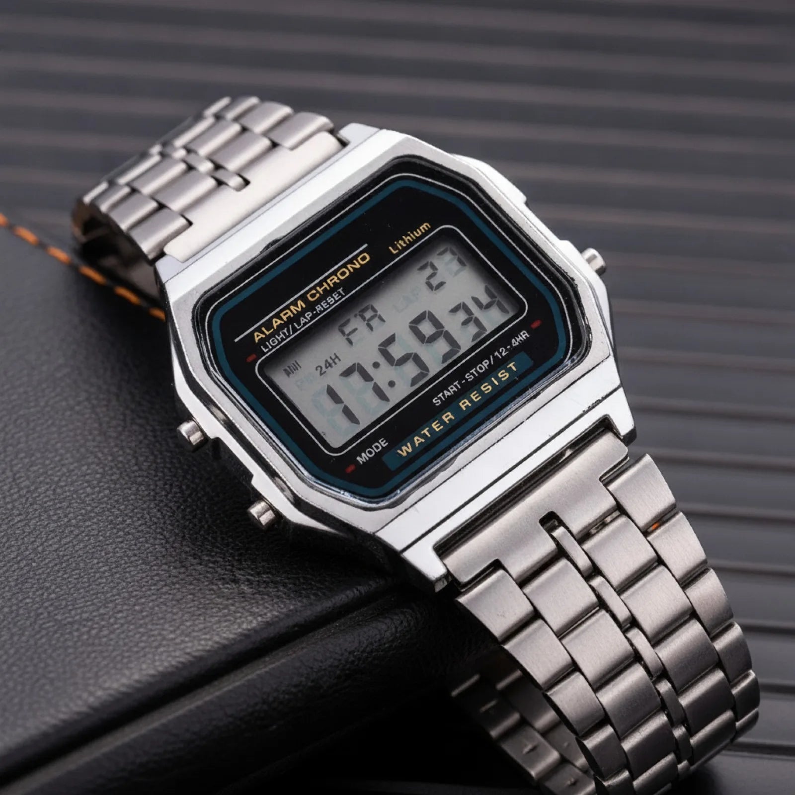 Montre LED Silicone Luxe Or Rose Argentée
