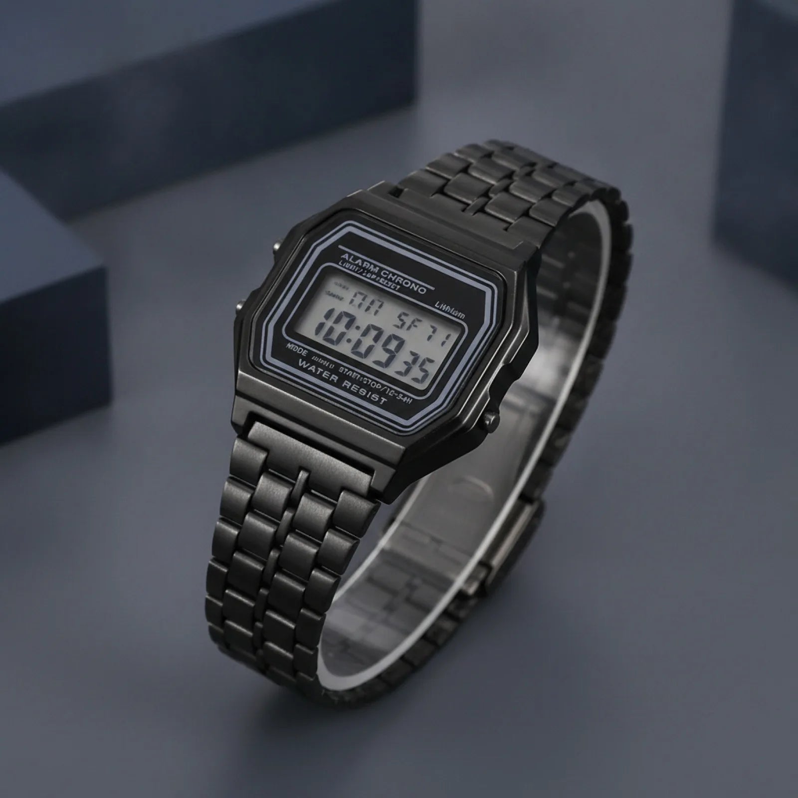Montre LED Vintage Militaire Unisexe Noire