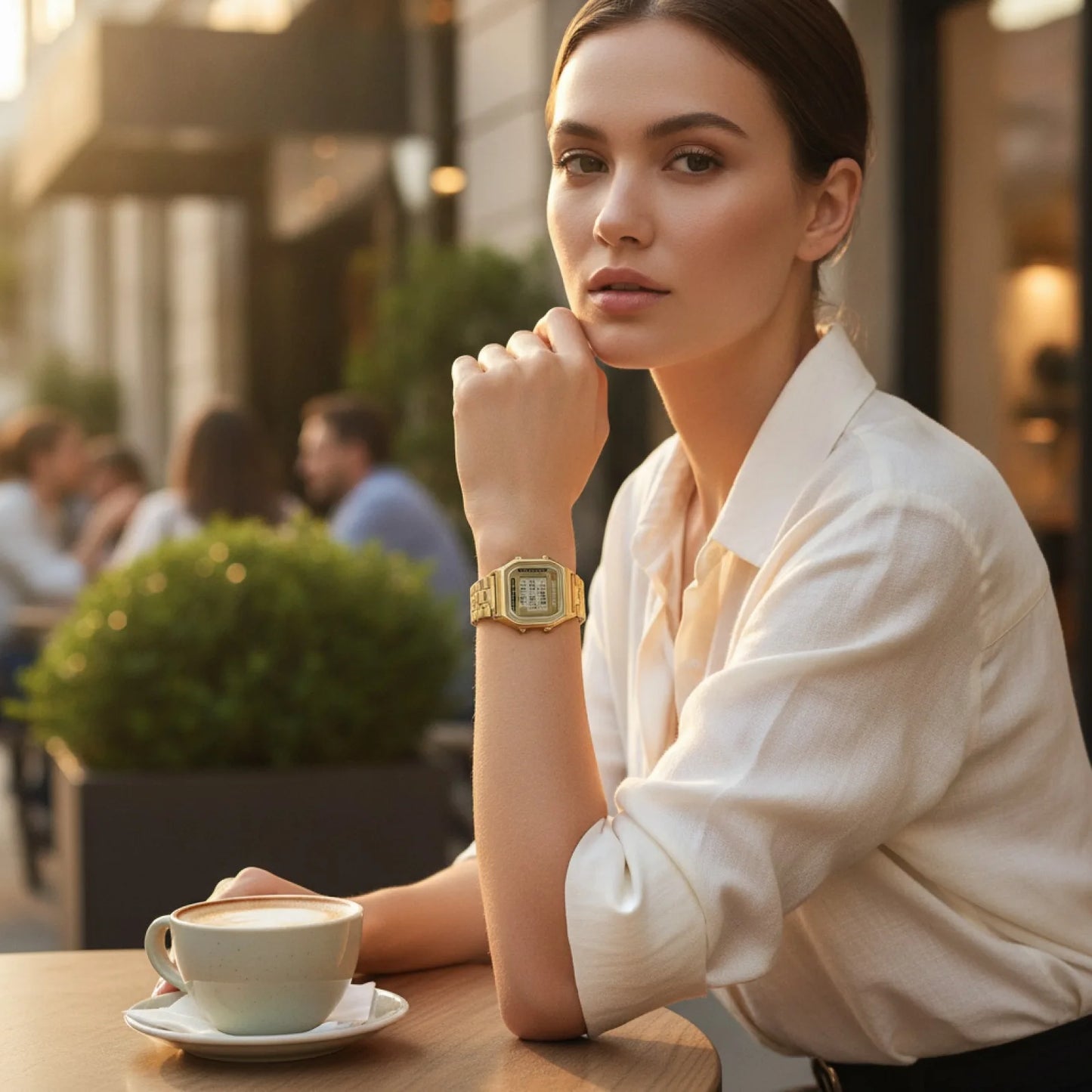 Montre LED Or Rose Femme - Silicone Chic