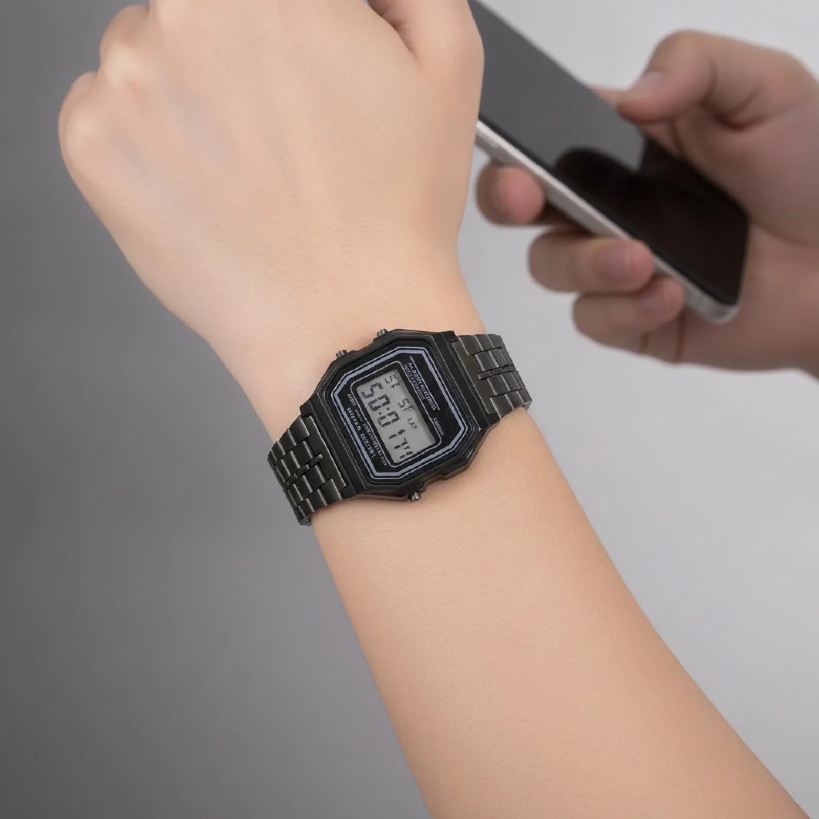 Montre LED Vintage Militaire Unisexe Noire