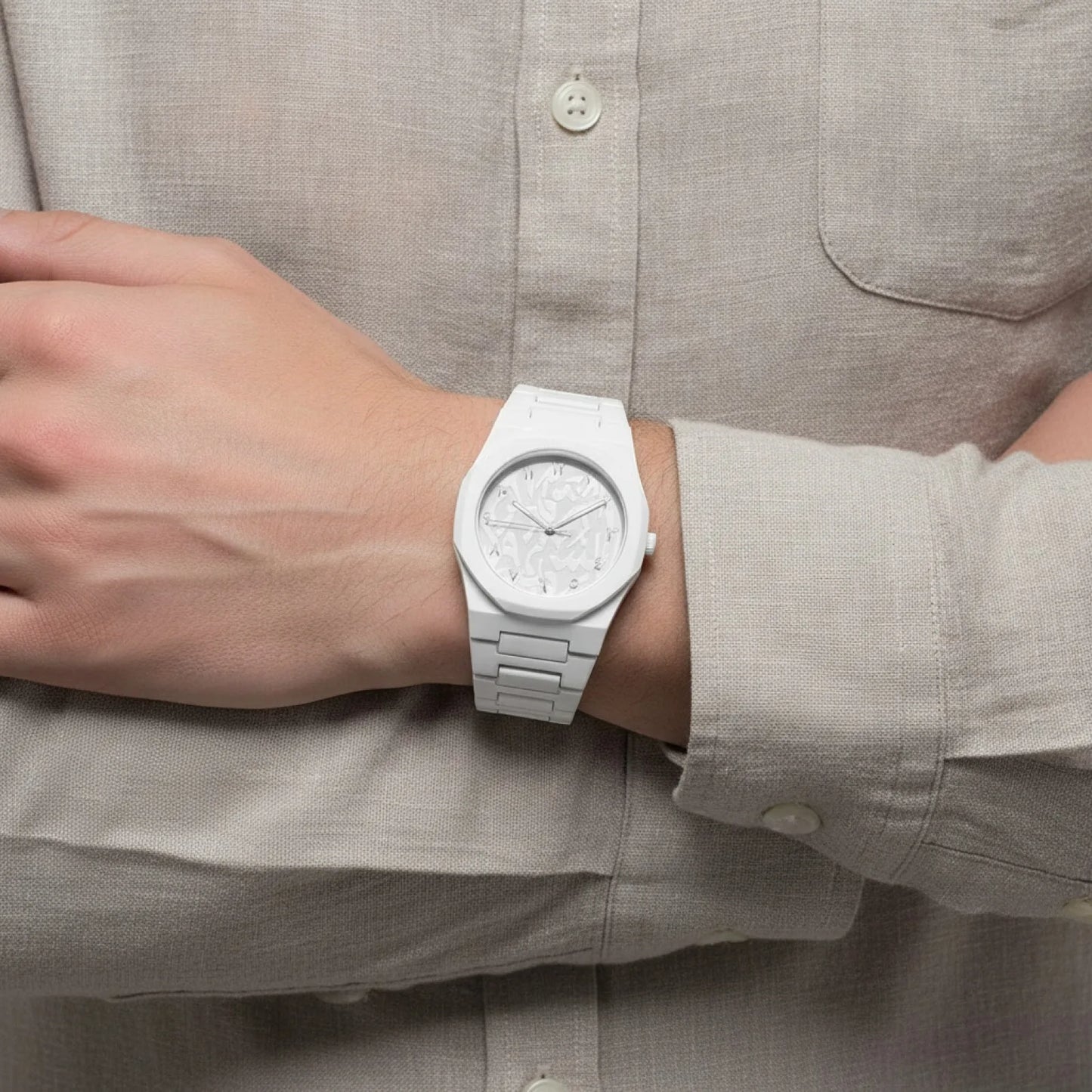 Montre Étanche Cadran Arabe Style Polyvalent
