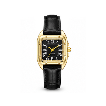 Montre Femme - Noir Carrée Cuir