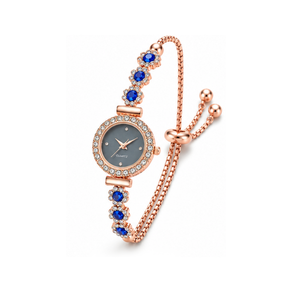 Montre Femme Élégant - Bleu Rose Gold