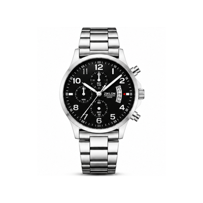 Montre Homme Luxe - Argent Noir