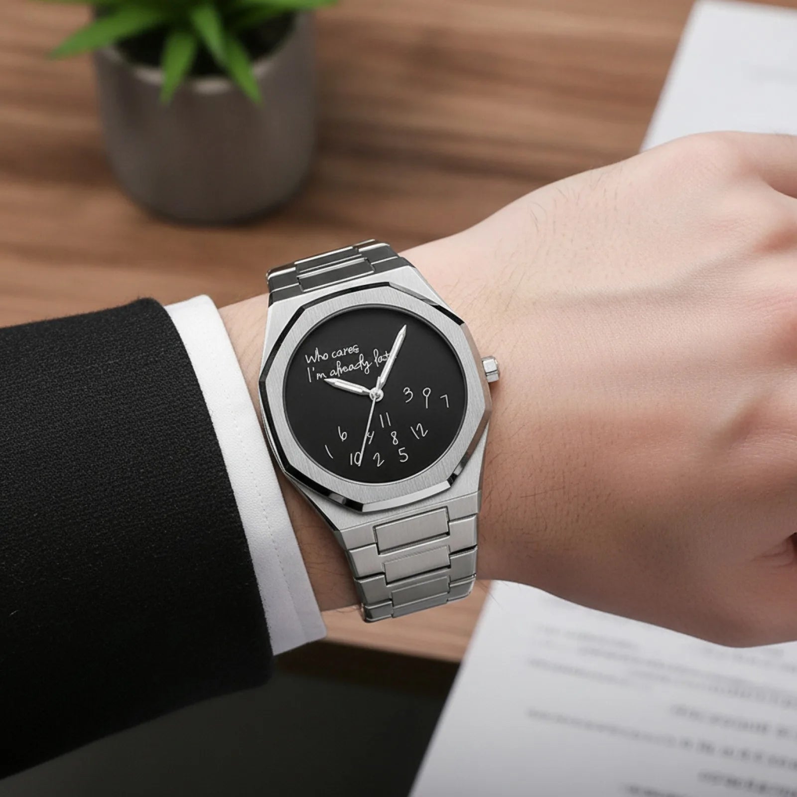 Montre Homme Acier Étanche Luminescente